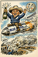 Bezos on his Rocket.