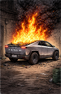 Tesla Dumpster Fire.