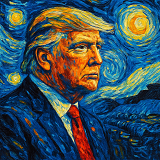 Trump on a Starry Night.